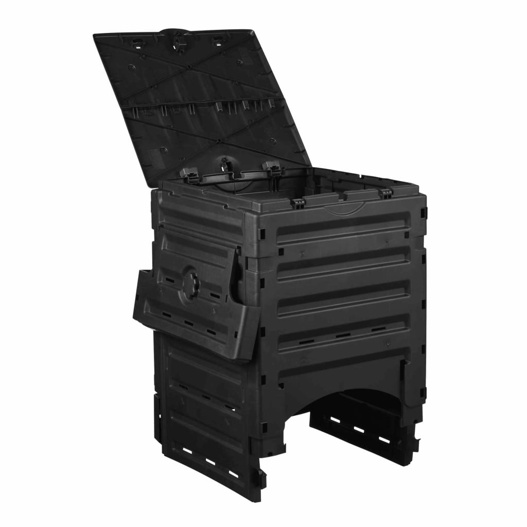 composteur noir ouvert